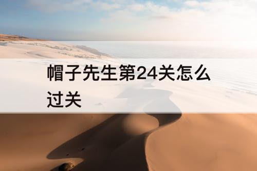 帽子先生第24关怎么过关
