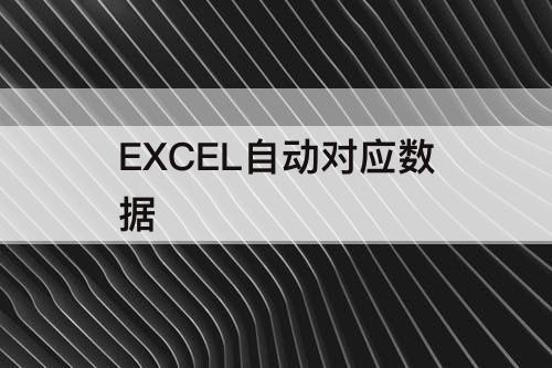 EXCEL自动对应数据