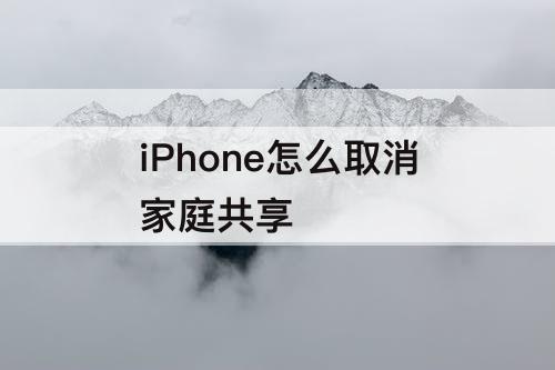 iPhone怎么取消家庭共享