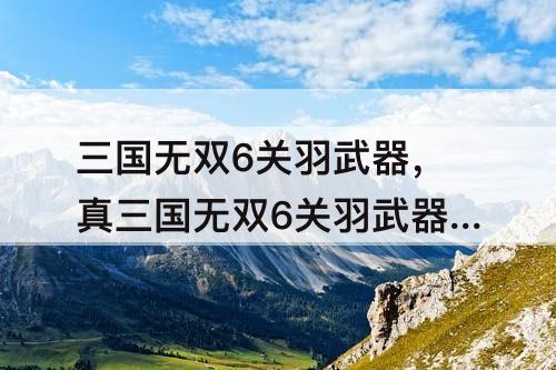 三国无双6关羽武器，真三国无双6关羽武器印搭配