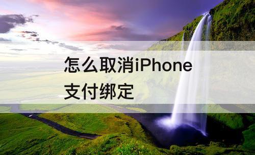 怎么取消iPhone支付绑定