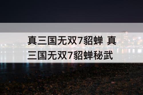 真三国无双7貂蝉 真三国无双7貂蝉秘武