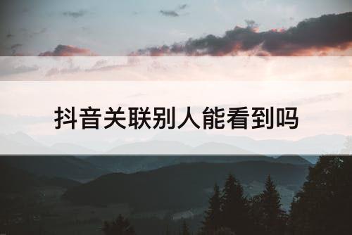 抖音关联别人能看到吗
