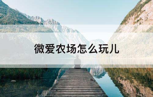 微爱农场怎么玩儿