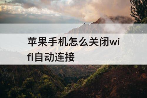 苹果手机怎么关闭wifi自动连接