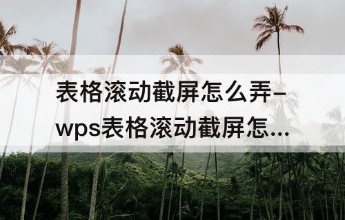 表格滚动截屏怎么弄-wps表格滚动截屏怎么弄