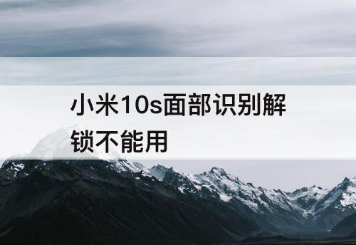 小米10s面部识别解锁不能用