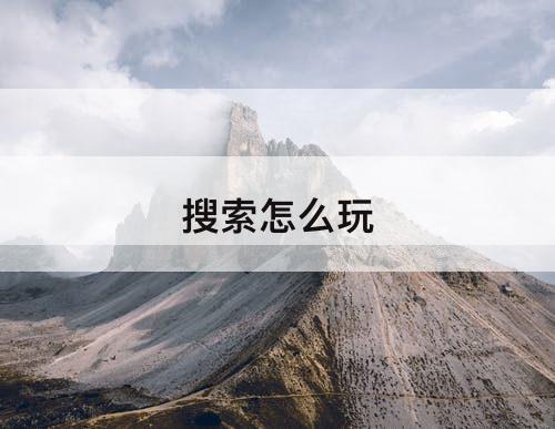 搜索怎么玩