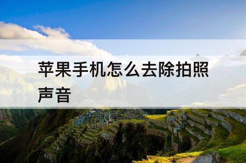 苹果手机怎么去除拍照声音