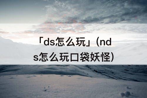 「ds怎么玩」(nds怎么玩口袋妖怪)