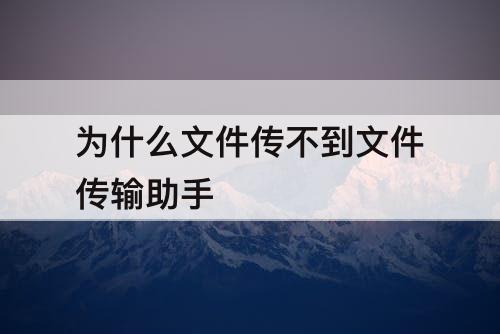 为什么文件传不到文件传输助手