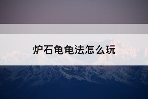 炉石龟龟法怎么玩