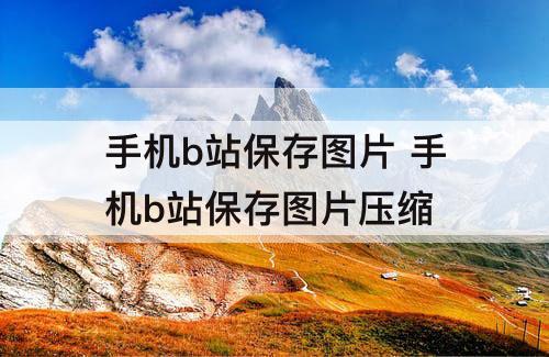 手机b站保存图片 手机b站保存图片压缩