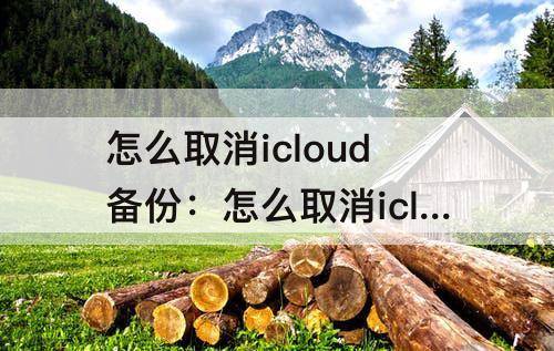 怎么取消icloud备份：怎么取消icloud备份照片