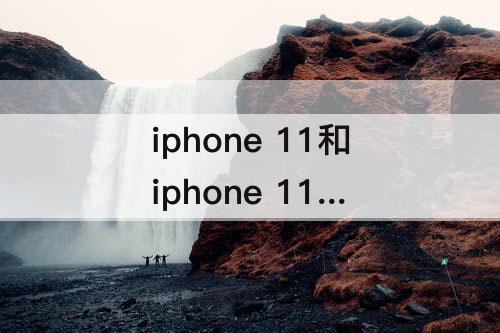 iphone 11和iphone 11 pro max的区别