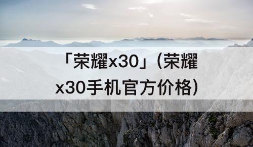 「荣耀x30」(荣耀x30手机官方价格)
