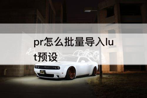 pr怎么批量导入lut预设