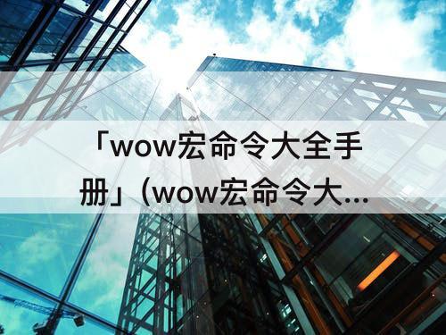 「wow宏命令大全手册」(wow宏命令大全手册 NGA)