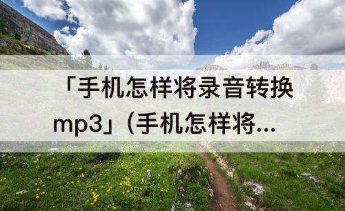 「手机怎样将录音转换mp3」(手机怎样将录音转换mp3软件)
