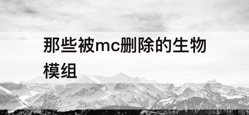 那些被mc删除的生物模组