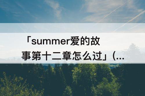 「summer爱的故事第十二章怎么过」(summer爱的故事第十二章怎么过单词)