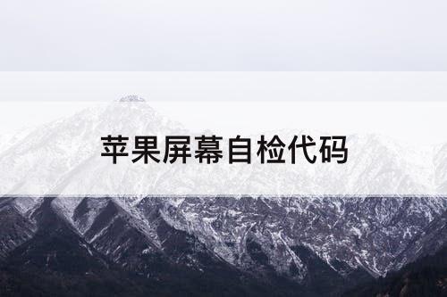 苹果屏幕自检代码