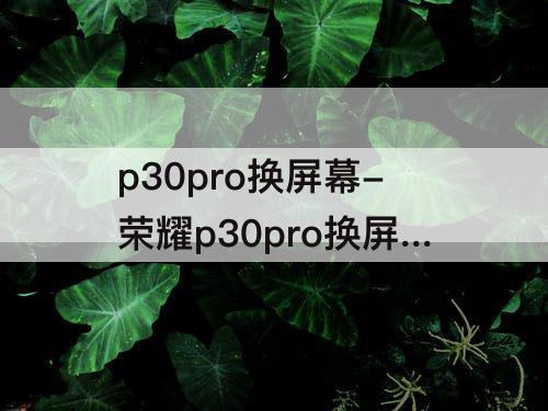 p30pro换屏幕-荣耀p30pro换屏幕多少钱