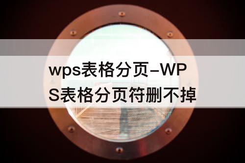 wps表格分页-WPS表格分页符删不掉