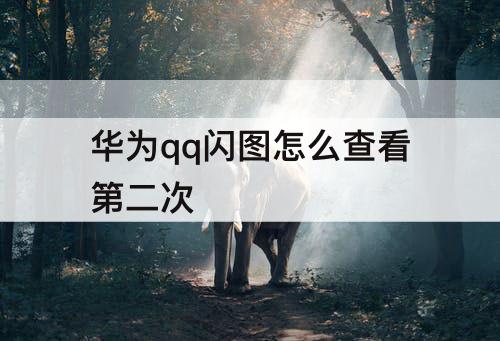 华为qq闪图怎么查看第二次