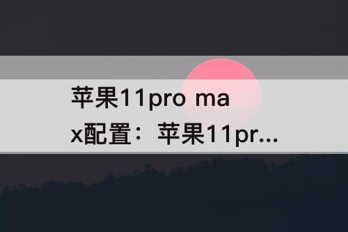 苹果11pro max配置：苹果11pro max配置参数表