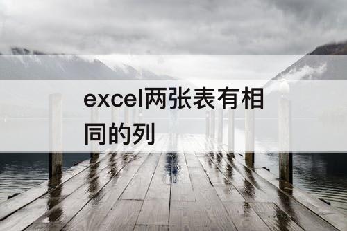 excel两张表有相同的列