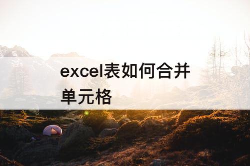excel表如何合并单元格