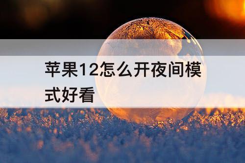 苹果12怎么开夜间模式好看