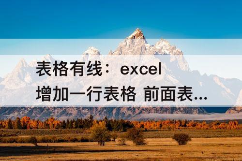表格有线：excel增加一行表格 前面表格有线