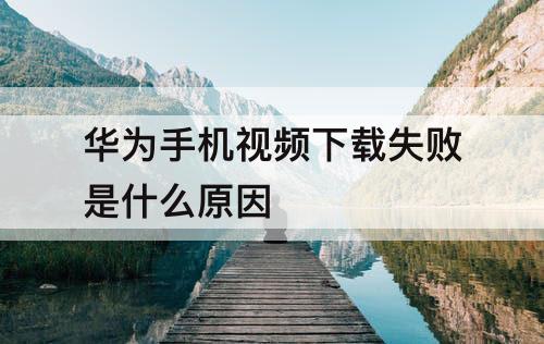 华为手机视频下载失败是什么原因