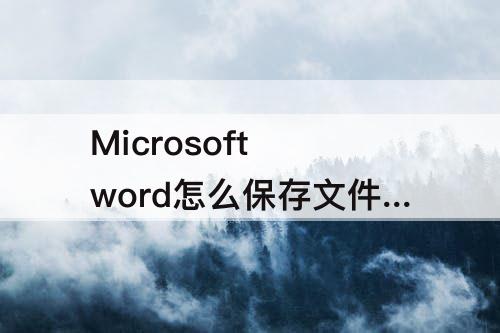 Microsoft word怎么保存文件-microsoft word怎么保存文件发出去