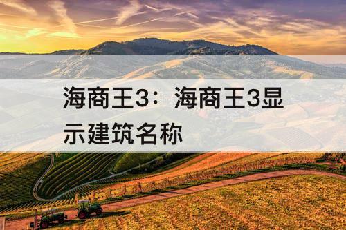 海商王3：海商王3显示建筑名称