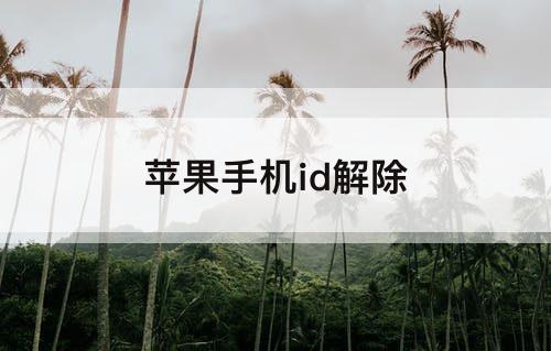 苹果手机id解除