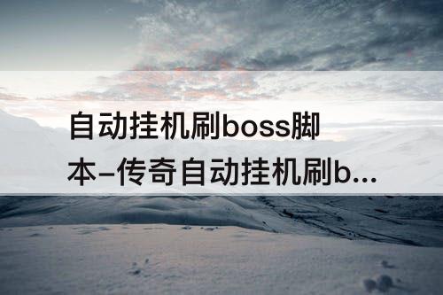 自动挂机刷boss脚本-传奇自动挂机刷boss脚本