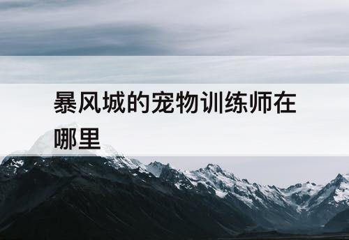 暴风城的宠物训练师在哪里