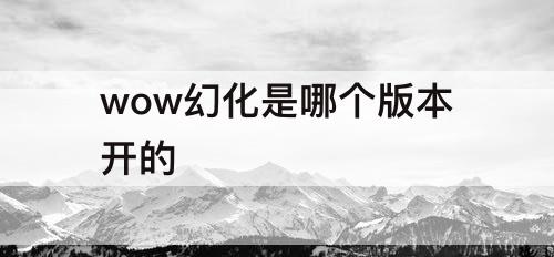 wow幻化是哪个版本开的