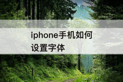iphone手机如何设置字体