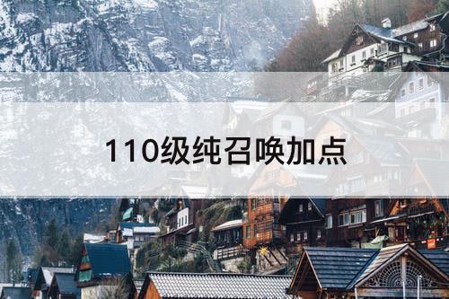110级纯召唤加点