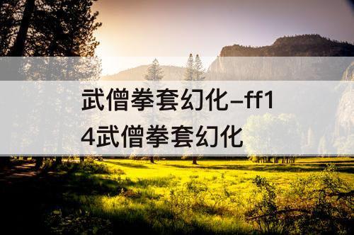 武僧拳套幻化-ff14武僧拳套幻化