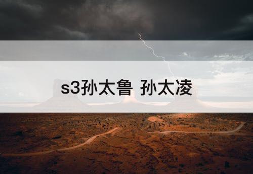 s3孙太鲁 孙太凌