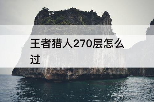 王者猎人270层怎么过