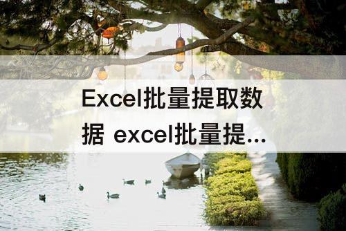 Excel批量提取数据 excel批量提取数据填充模板