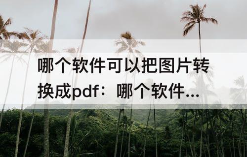 哪个软件可以把图片转换成pdf：哪个软件可以把图片转换成pdf格式