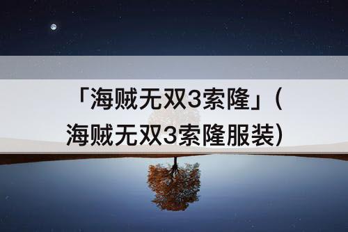 「海贼无双3索隆」(海贼无双3索隆服装)
