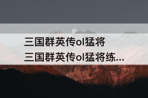 三国群英传ol猛将 三国群英传ol猛将练级